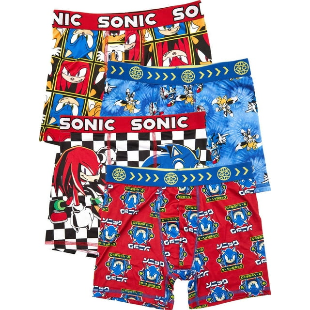 Ensemble De 4 Caleçons Boxers Sonic Le Hérisson Pour Garçons