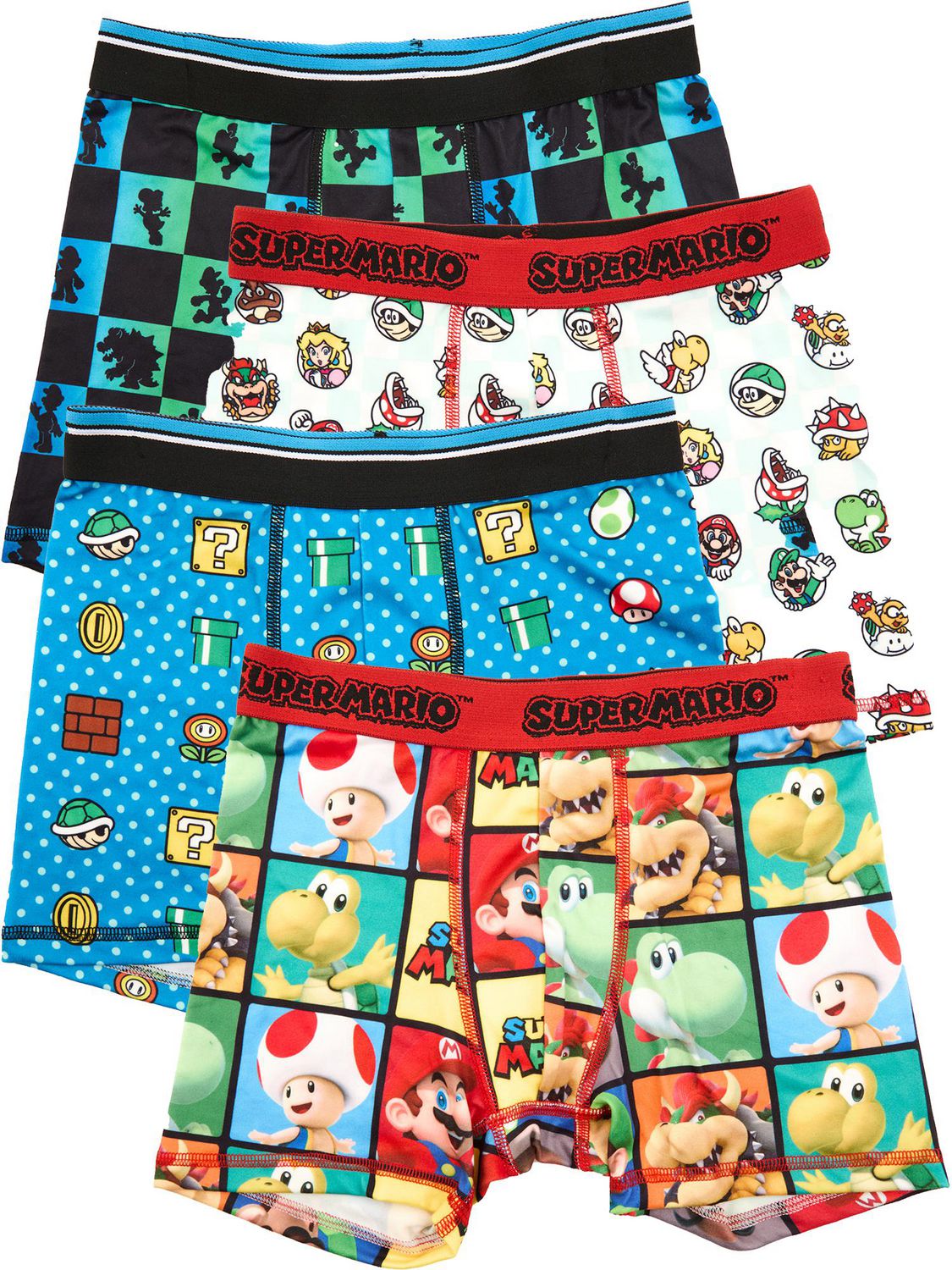 Ensemble De 4 Caleçons Boxers Super Mario Pour Garçons