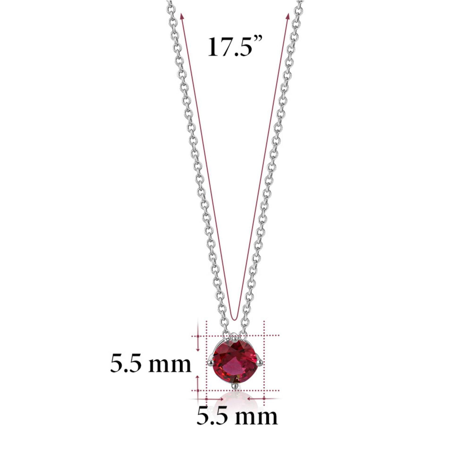 Massete Pendentif collier solitaire flottant en argent sterling pour fille pierre de naissance simulée janvier