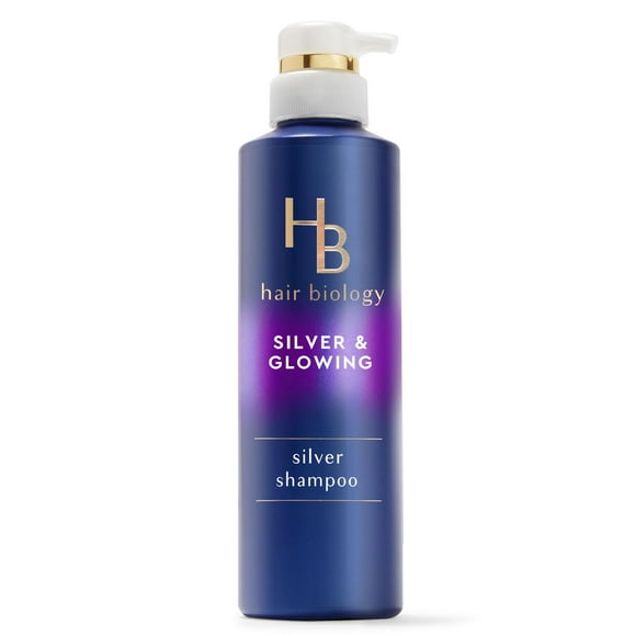 Hair Biology Purple Violet Silver Shampoo For Gray or Blonde Brassy Color Treated Hair, Fights Brassiness and Replenishes, 380ML