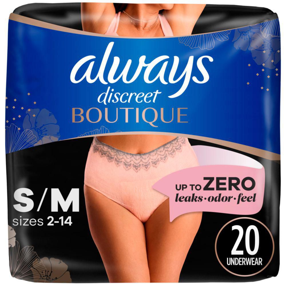 Always Discreet Boutique High-Rise Incontinence Size Small/Medium Underwear,  40 ct - QFC