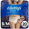 thumbnail image 1 of Always Discreet Boutique Incontinence and Postpartum Underwear for Women, Maximum Protection, S/M, Rosy, 1 of 9
