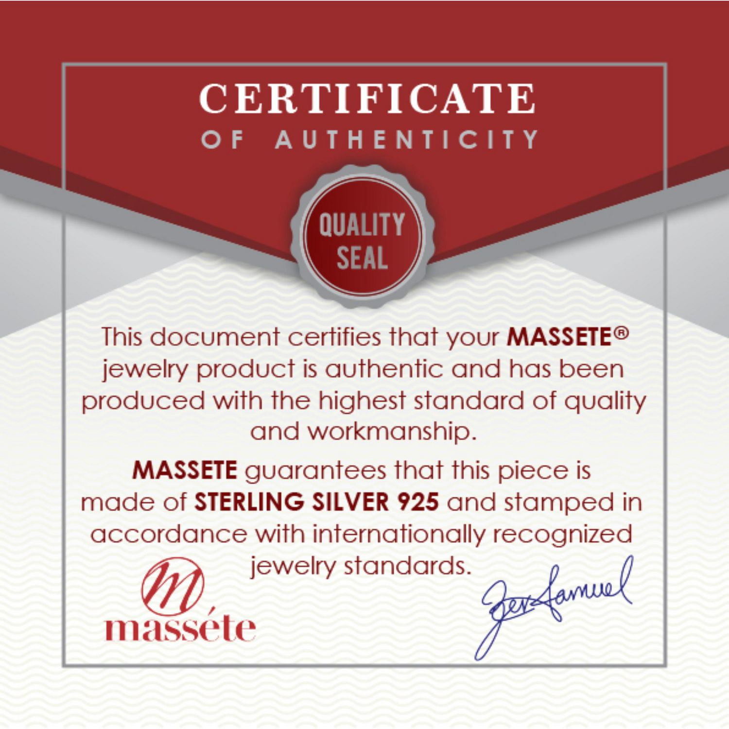 Massete Sterling Silver Floating Solitaire Necklace Pendant for Girls Simulated Birthstone February