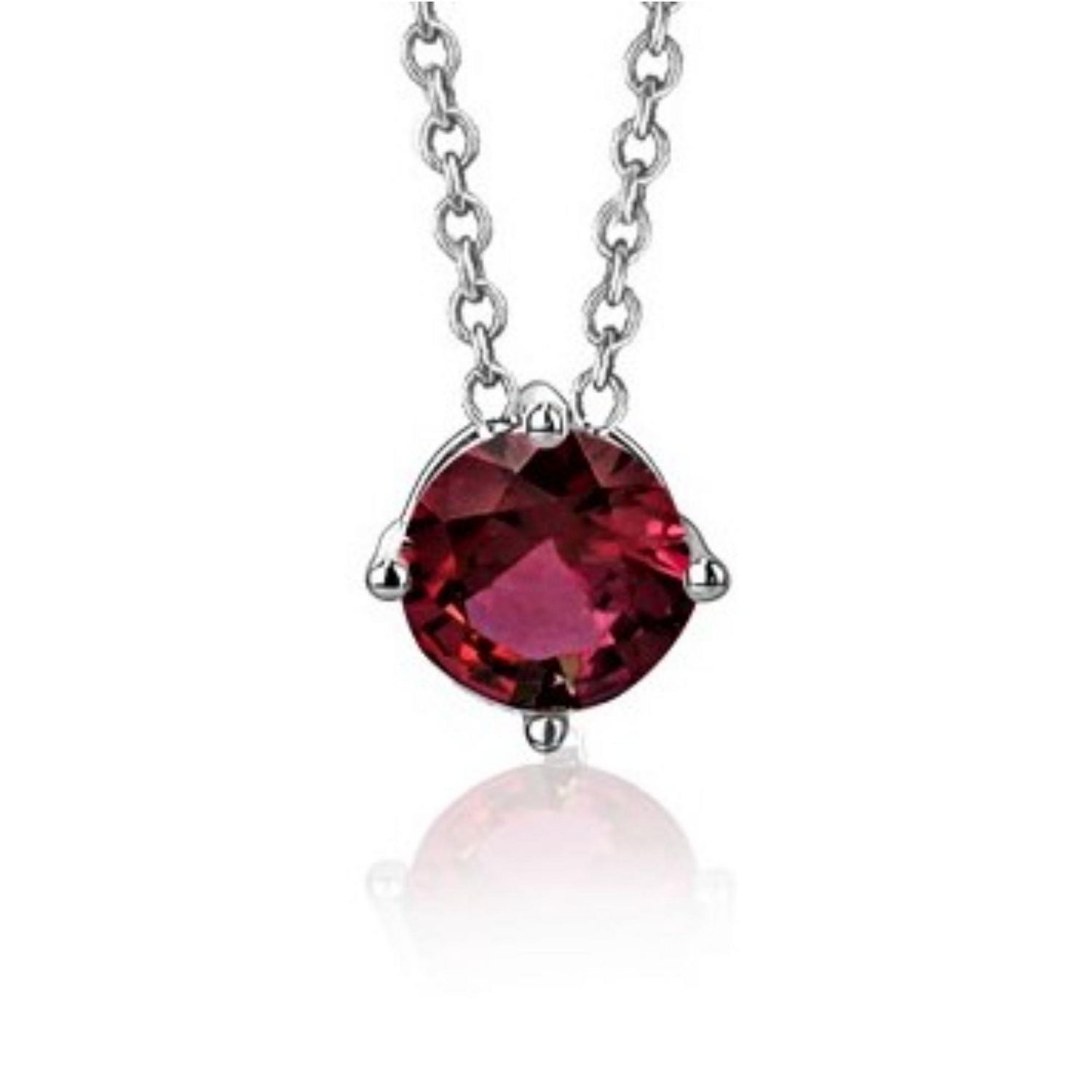 Massete Pendentif collier solitaire flottant en argent sterling pour fille pierre de naissance simulée janvier