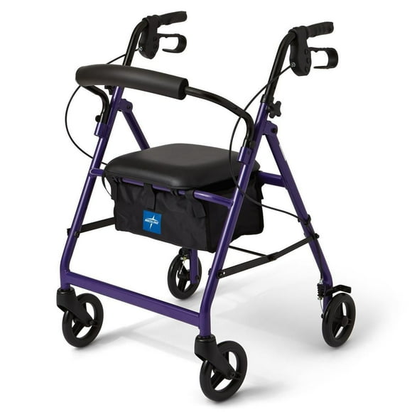Medline Basic Rollator with 6" wheels, Purple