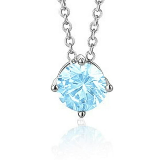 Massete Pendentif collier solitaire flottant en argent sterling pour fille Marche simulée de pierre de naissance