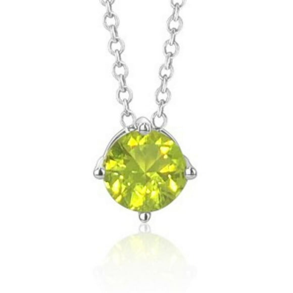 Massete Pendentif collier solitaire flottant en argent sterling pour fille pierre de naissance simulée août