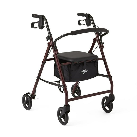 Medline Basic Rollator with 6" Wheels, Burgundy