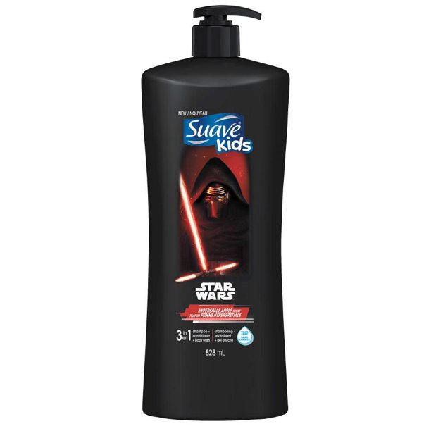 Shampoing + revitalisant + gel douche 3-en-1 Star Wars de Suave au parfum pomme hyperspatiale pour enfants