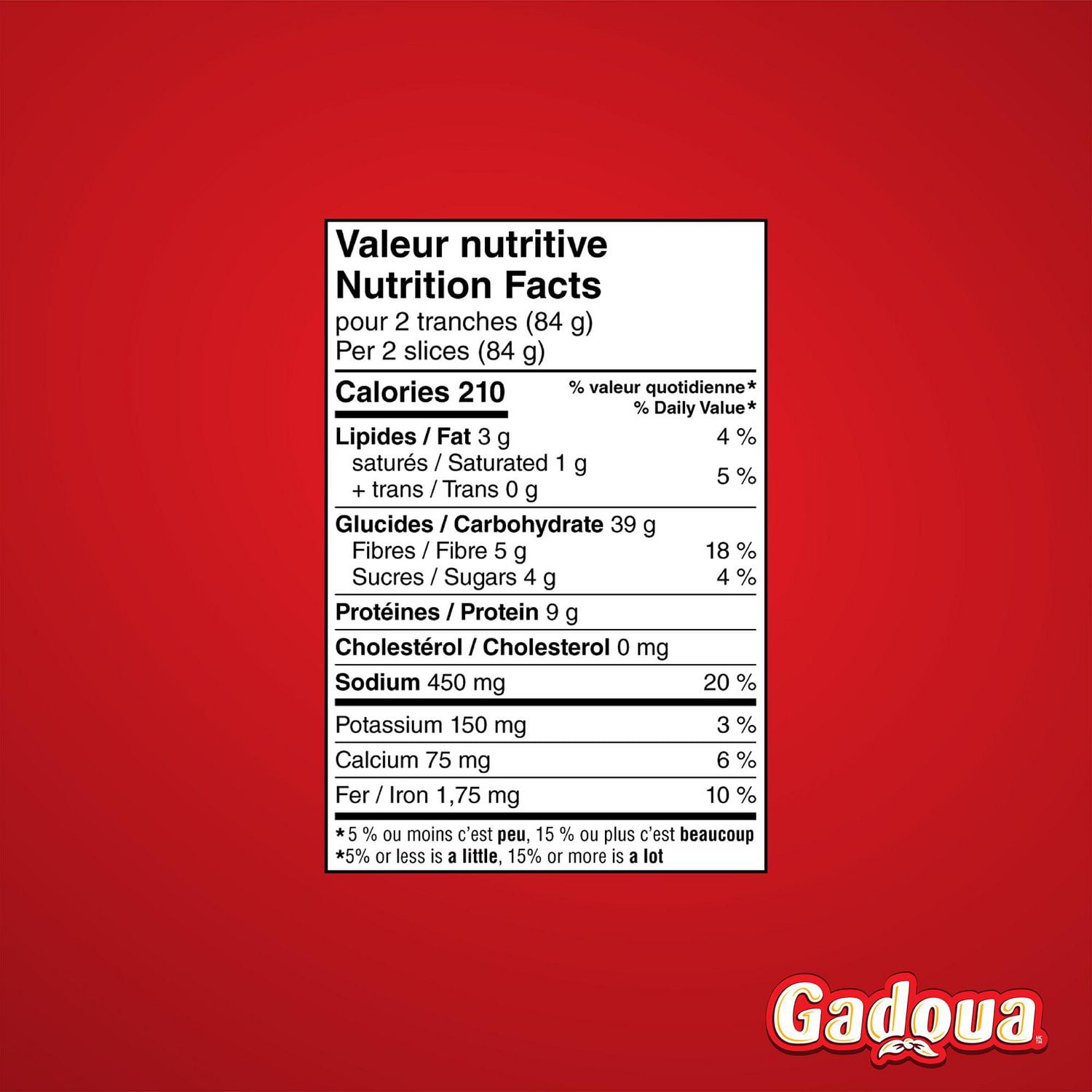 Gadoua Moelleux Thick Slice Whole Wheat Bread, 675 g