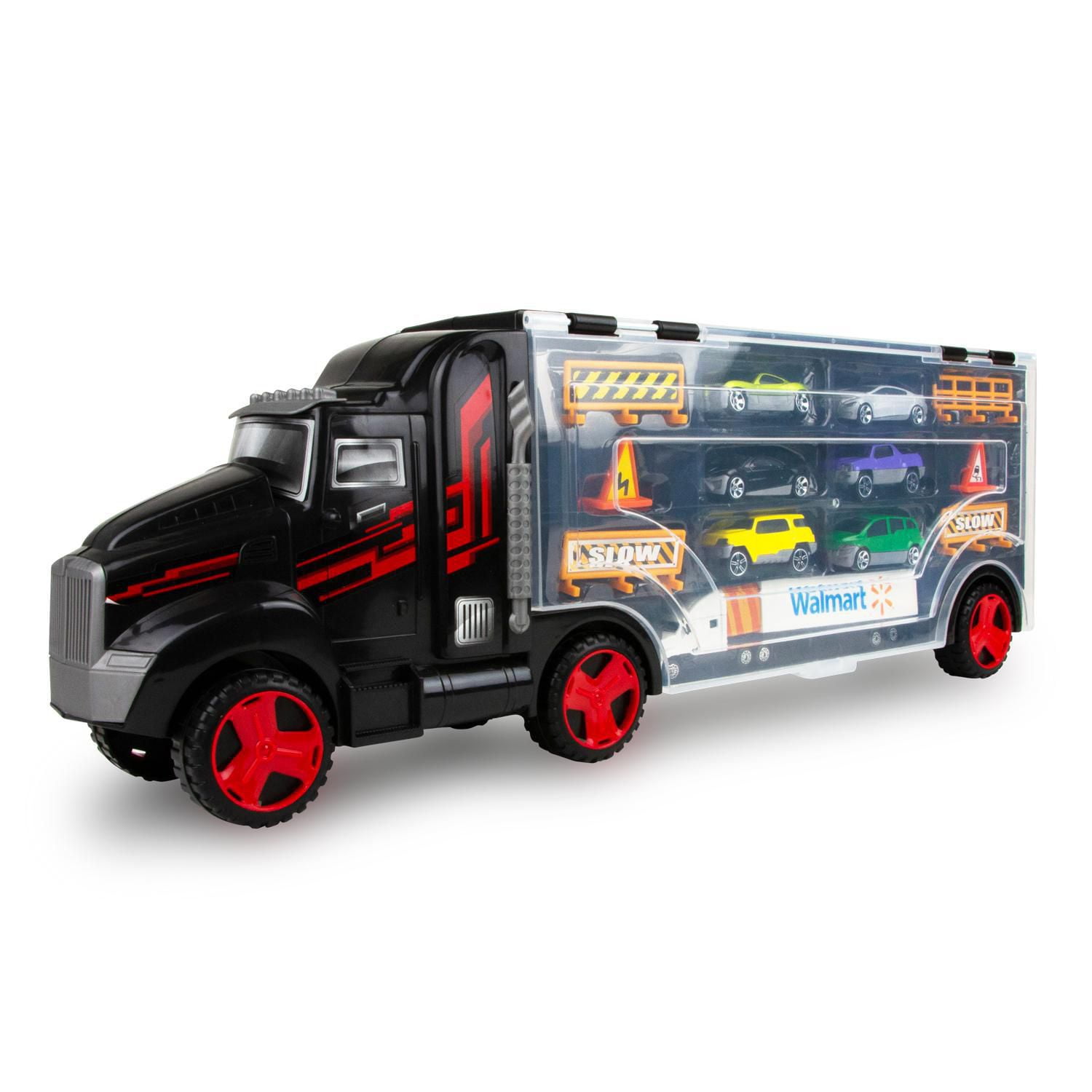 GEORGE ASDA BLACK TRUCK DIECAST ADVENTURE FORCE DELIVERY TRUCK