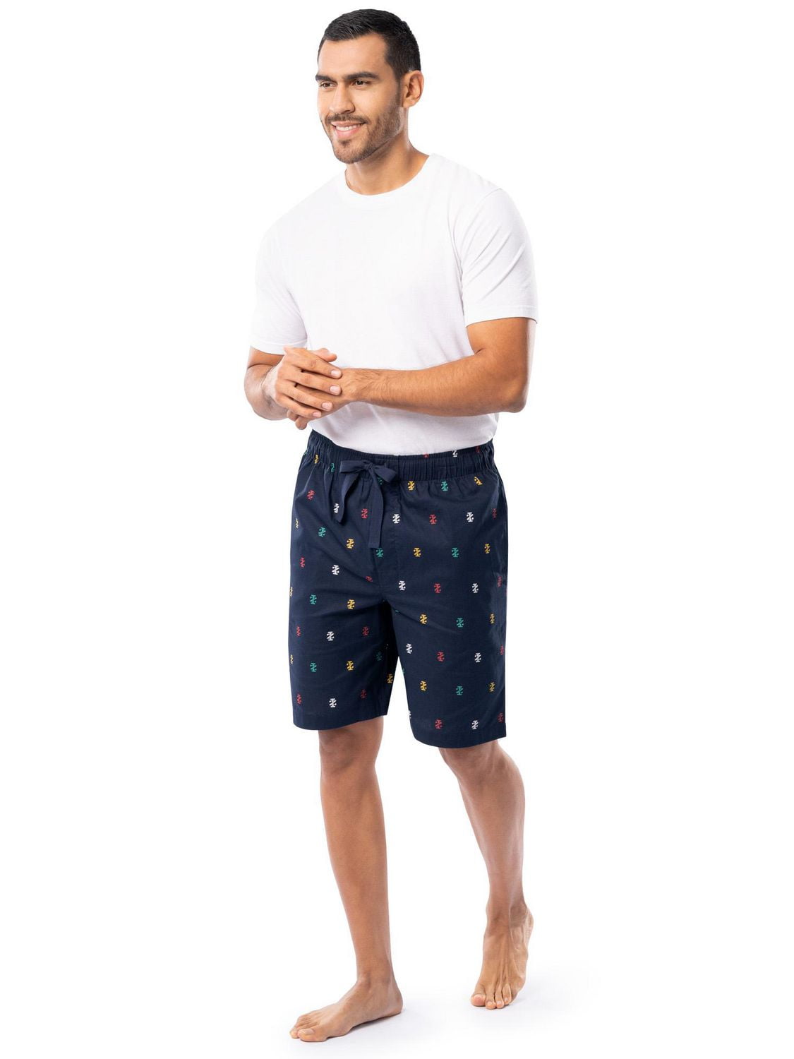 IZOD Men s Woven 100 Cotton Sleep and Lounge Pajama Short Blue Walmart