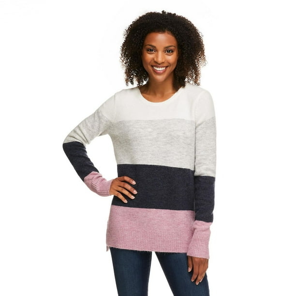 striped crew neck sweater