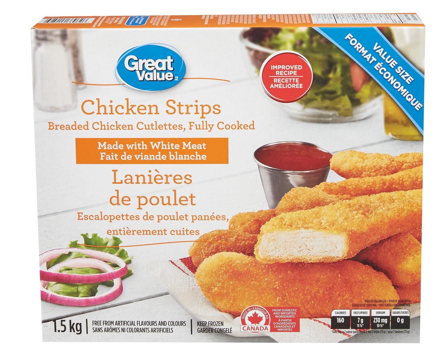 Great Value Frozen Chicken Strips Value Pack Walmart Canada