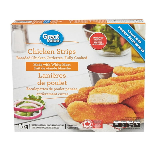 Great Value Frozen Chicken Strips Value Pack Walmart.ca