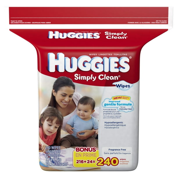 Débarbouillettes pour bébés HUGGIES® Simply Clean®, recharge