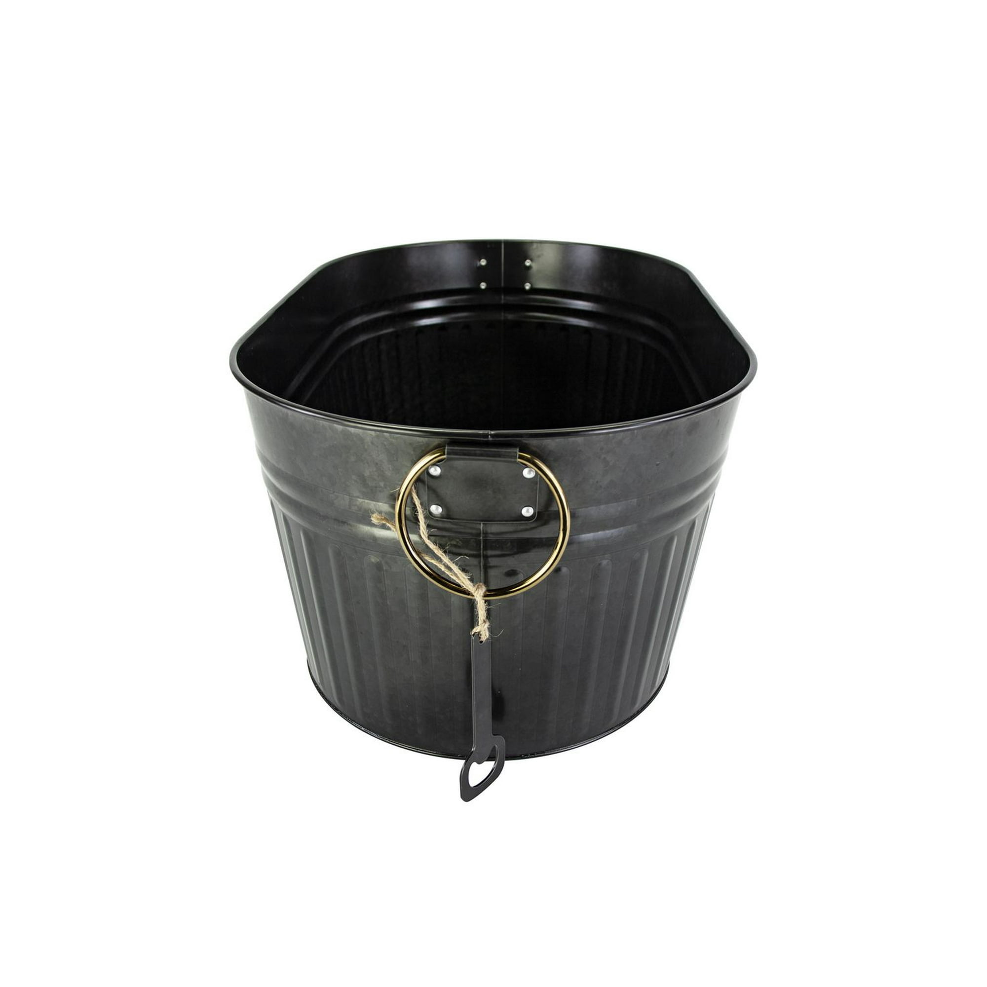 Black Galvanized Large Oval Tub 
