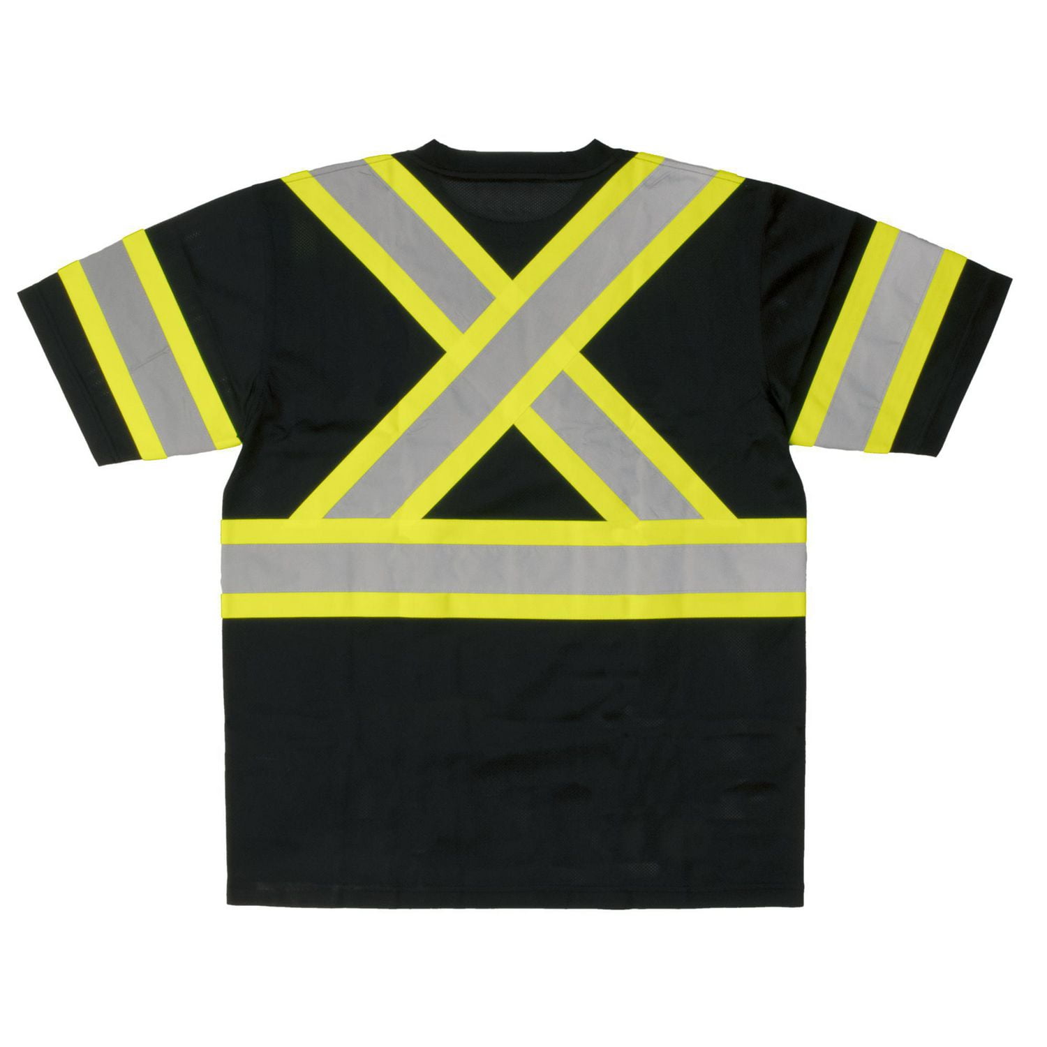 TOUGH DUCK SHORT SLEEVE SAFETY T-SHIRT WITH 2" REFLECTIVE TAPE ON A 4" CONTRAST BACKING