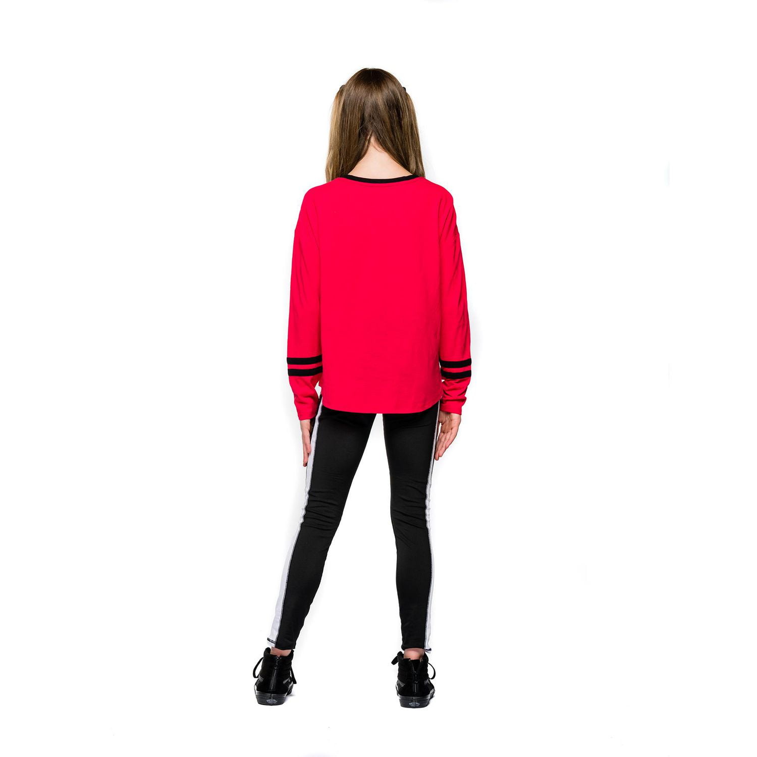 Justice Girls Sport Sneaker Haut tendance à nouer sur le devant