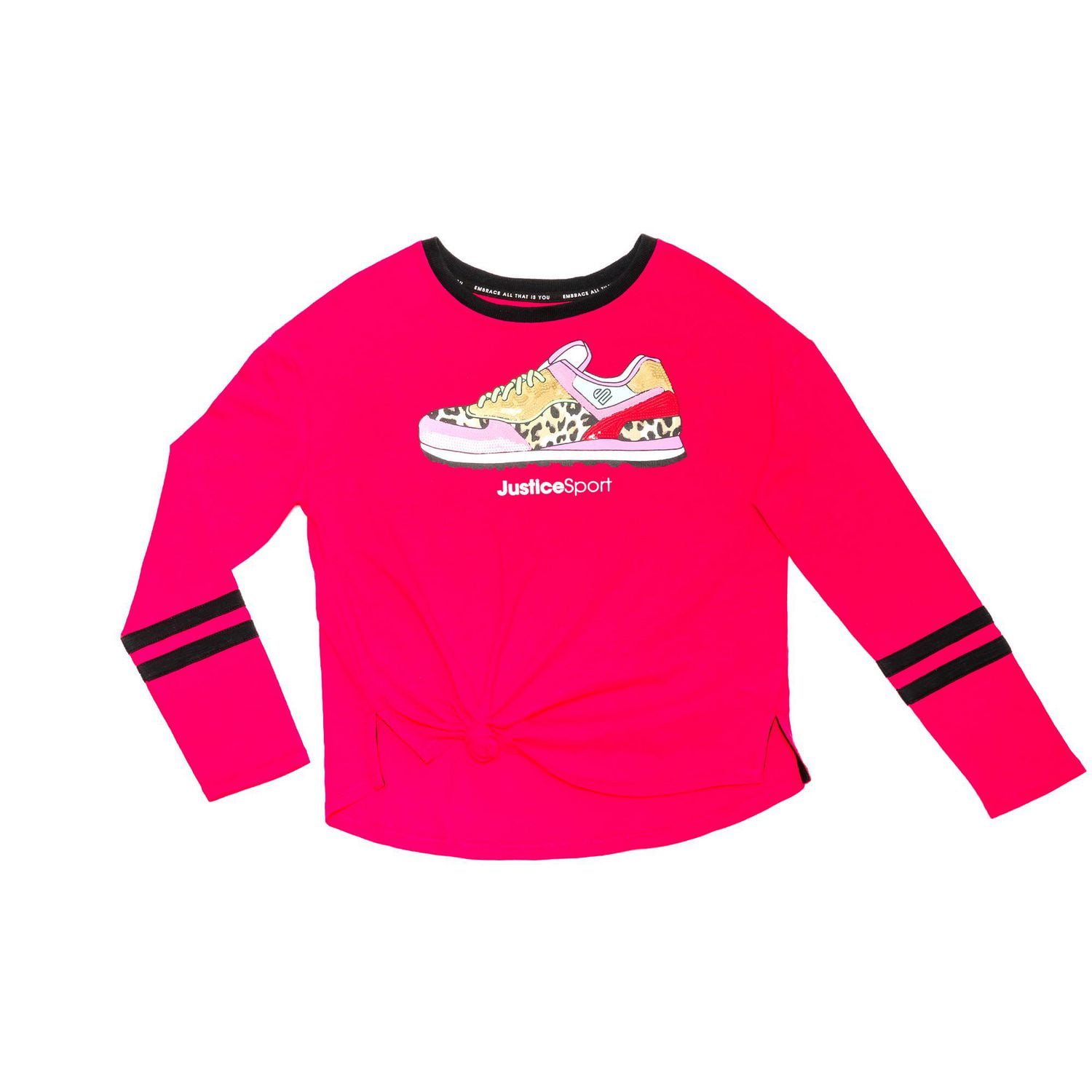 Justice Girls Sport Sneaker Front Tie Fashion Top