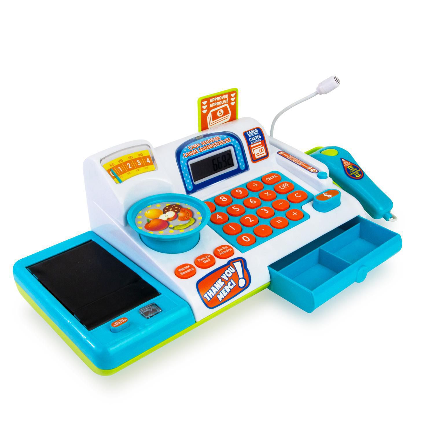 Zk-caisse enregistreuse électronique pour enfants - Caisse enregistreuse  électronique avec codes et lumières - Grande pièce de monnaie et billet de  banque Caisse enregistreuse électronique - Super Mini