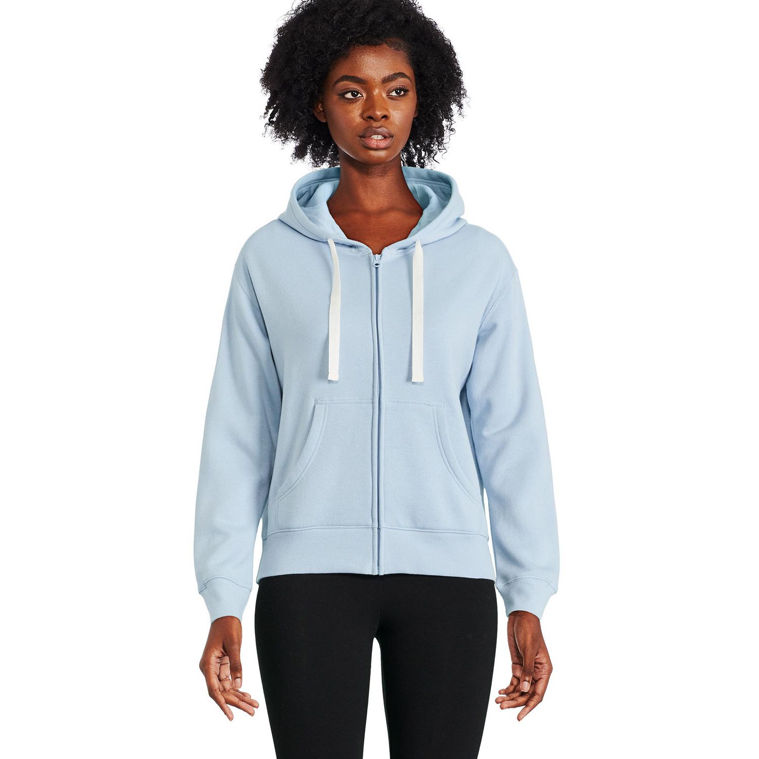 Light blue hot sale zip up hoodie