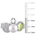 thumbnail image 3 of Tangelo Cultured Pearl, Yellow Quartz And White Topaz Sterling Silver 3-Piece Stackable Ring Set, 3 of 5