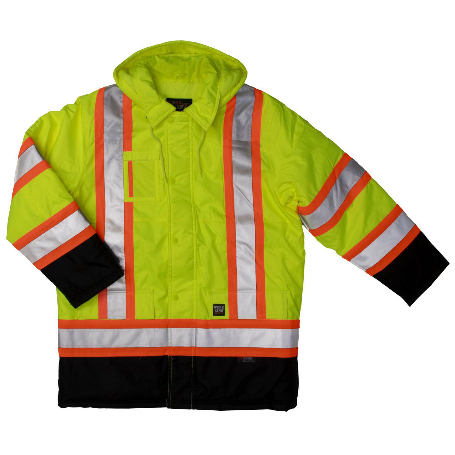 Love My Fashions® Mens Hi vis Water Proof Heavy Duty Reflective Parka Jacket Yellow and Orange Warm Work Water Resistant Work Coats Workwear 