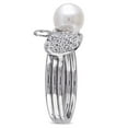 thumbnail image 2 of Tangelo Cultured Pearl, Yellow Quartz And White Topaz Sterling Silver 3-Piece Stackable Ring Set, 2 of 5