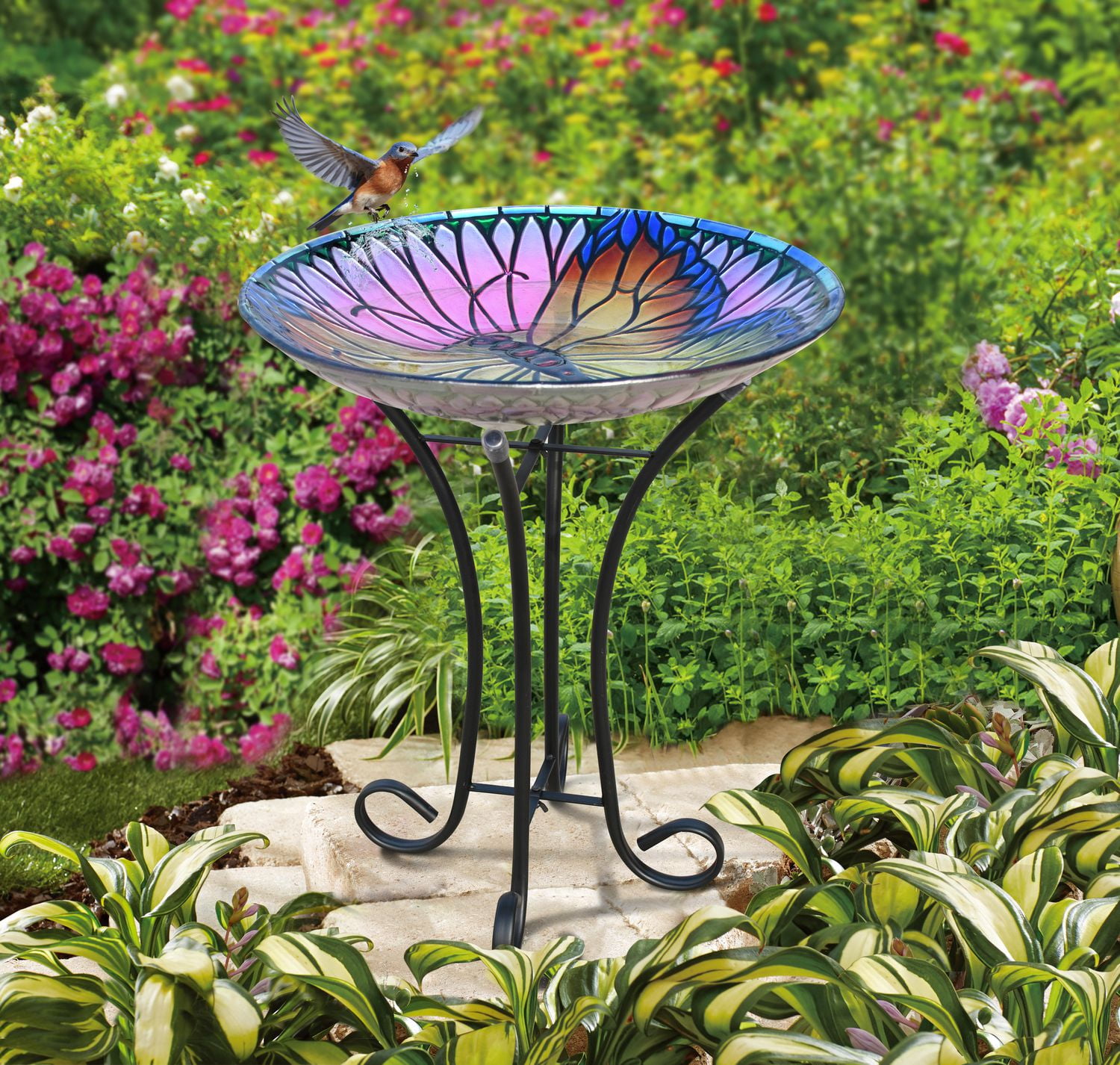 Hometrends BUTTERFLY GLASS BIRD BATH | Walmart Canada