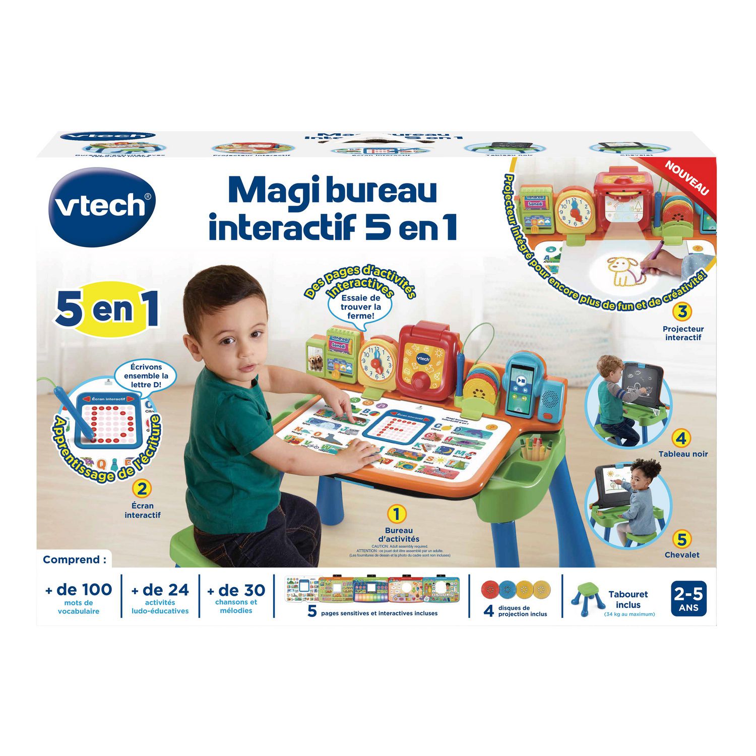 VTech Magi bureau interactif 5 en 1 - Exclusive de Walmart - Version  française 2 à 5 ans 