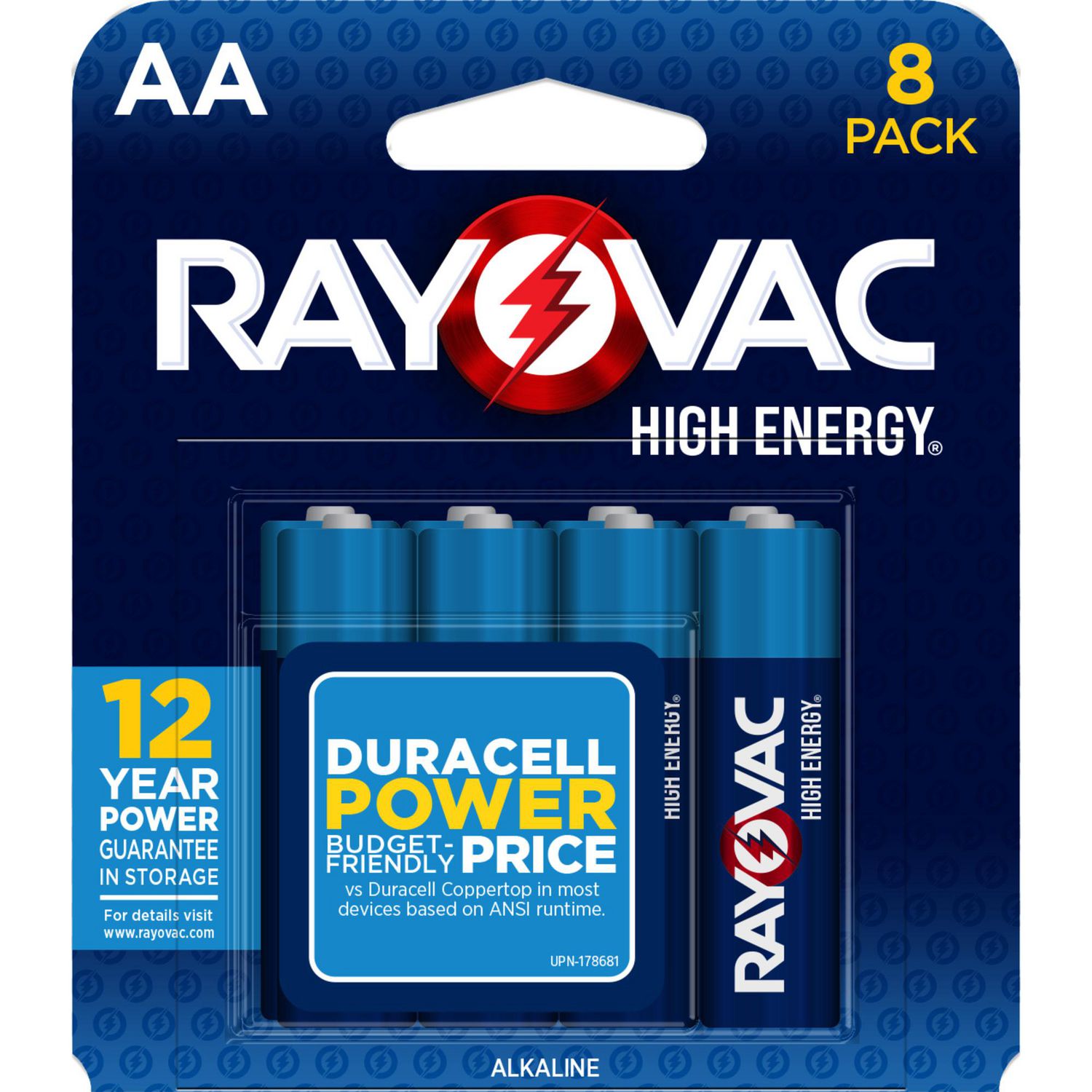 Rayovac High Energy AA Batteries (8 Pack), Double A Batteries