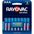 thumbnail image 1 of Piles alcalines AAA Rayovac haut Energy, emballage de 8, 1 of 7