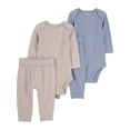 thumbnail image 1 of Carter's Child of Mine IB 2PK Bodysuit and Pants Set - Blue Solid, 1 of 7