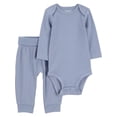 thumbnail image 2 of Carter's Child of Mine IB 2PK Bodysuit and Pants Set - Blue Solid, 2 of 7