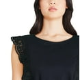 thumbnail image 4 of George Women's Crochet Peplum Top, 4 of 6