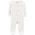 thumbnail image 1 of Carter's Child of Mine Baby Girls' 2-Way Zip Ribbed Sleeper, 1 of 4
