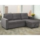 Sofa modulaire avec canapé-lit et chaise de rangement, gris – image 1 sur 6