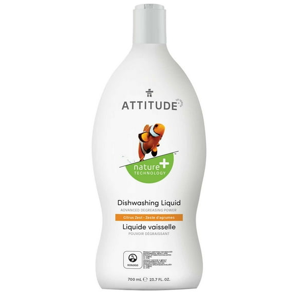 ATTITUDE nature+ technology, Dishwashing Liquid, Citrus Zest, 700 mL, 700 mL