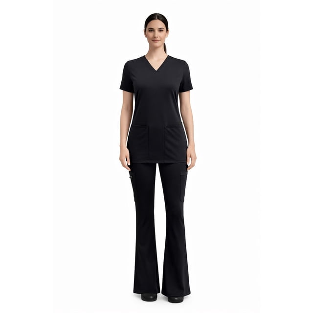 Haut de blouse médicale à col en V pour femmes FLEX SCRUBS™
