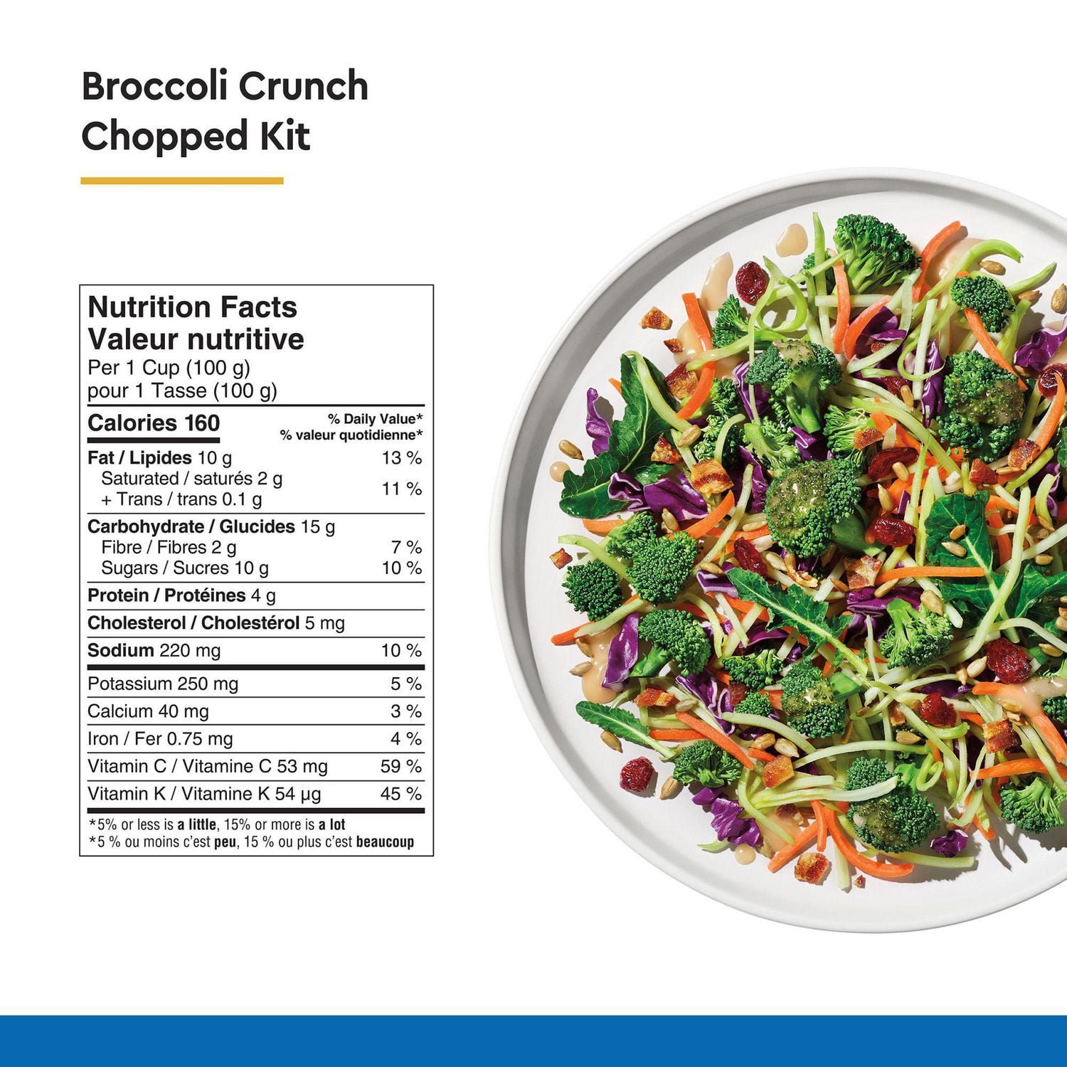 Kit de salade hachée au brocoli croquant Taylor Farms 360 g