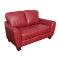 thumbnail image 3 of CorLiving Jazz Red Bonded Leather 2 Piece Sofa Set, 3 of 7