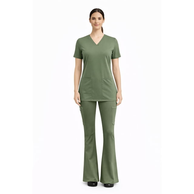 Haut de blouse médicale à col en V pour femmes FLEX SCRUBS™
