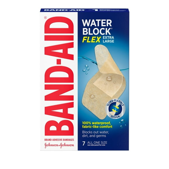 Band-Aid Brand Water Block Flex Adhesive Bandage - Self Adhesive Wound Care Skin Dressing - Extra Large, 7 Count, 7 each