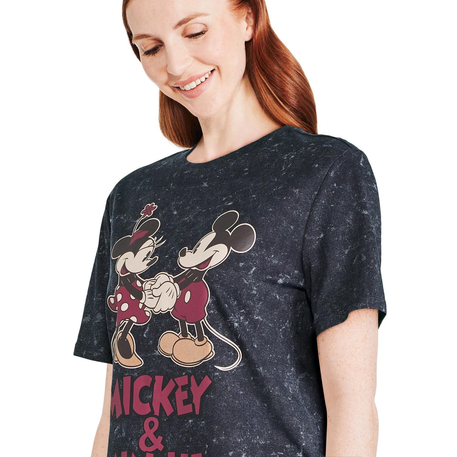 Disney Mickey Mouse Ladies Holding Hands Short Sleeve T-Shirt