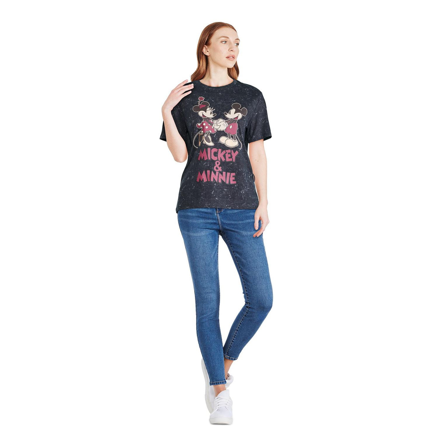 Disney Mickey Mouse T-shirt à manches courtes pour femme tenant la main