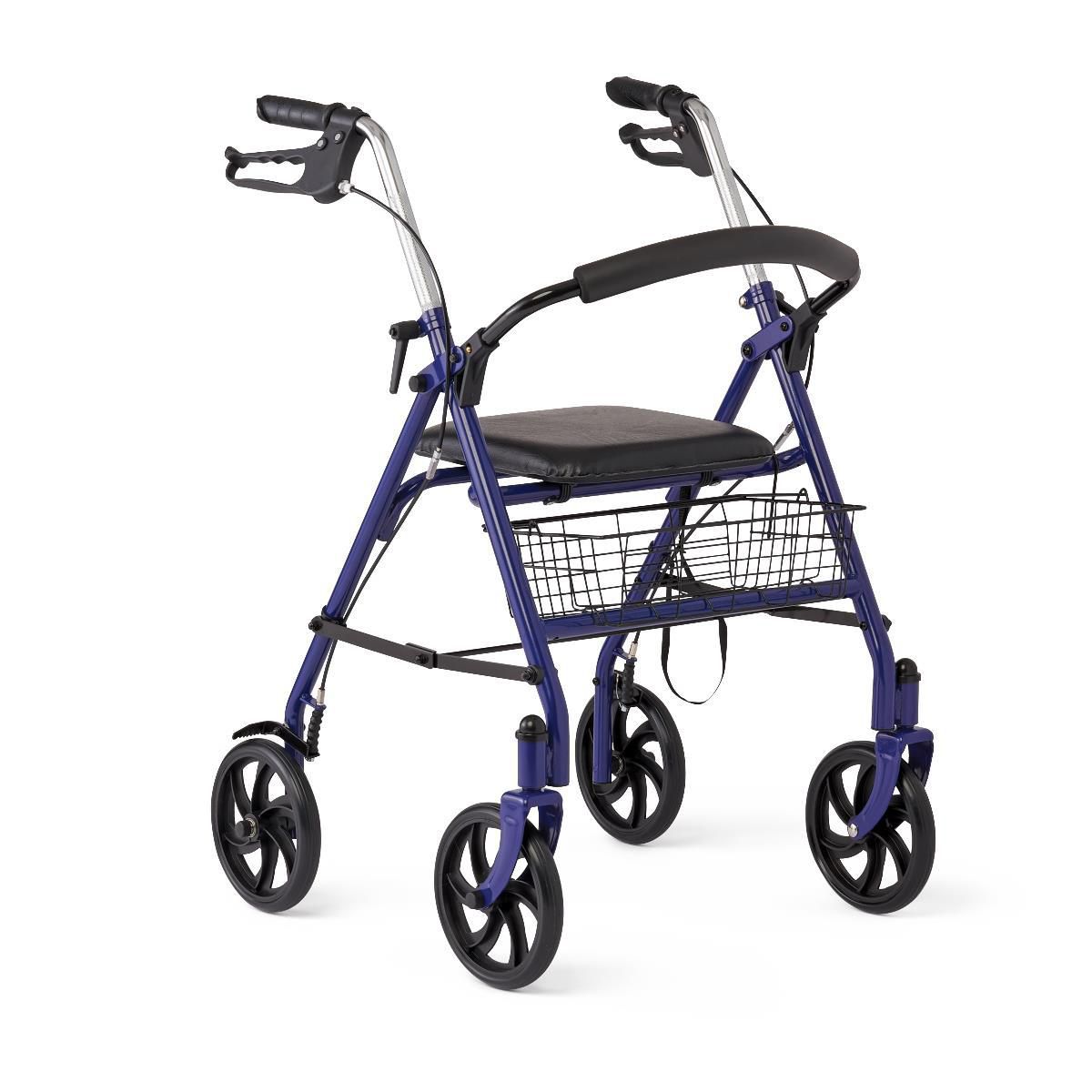 Medline Déambulateur en acier de base de 8", bleu