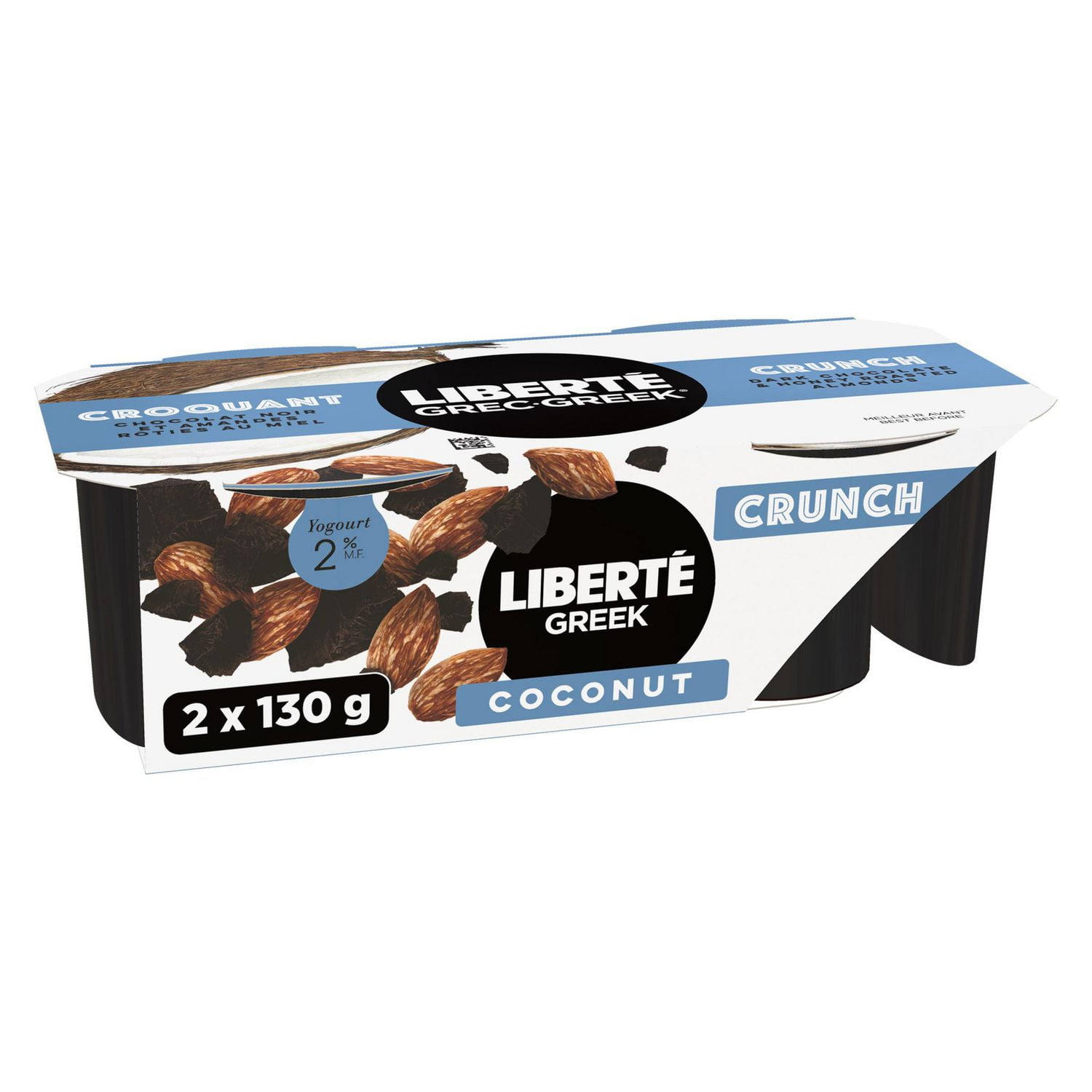 LIBERTÉ Greek Crunch Coconut Yogurt Dark Chocolate & Honey Roasted