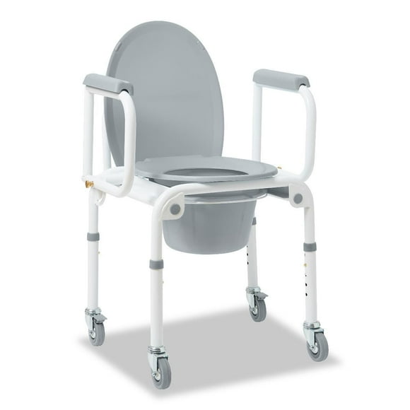 Medline Padded Steel Drop-Arm Commode