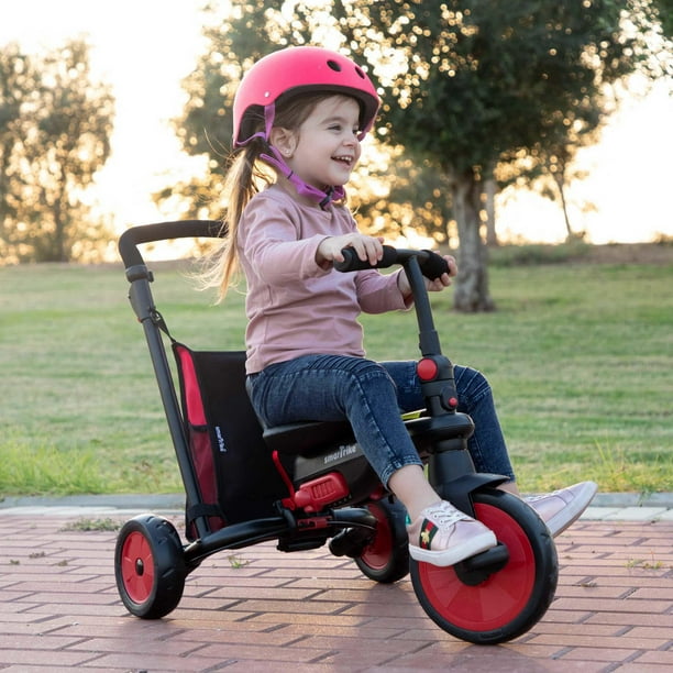 Porteur tricycle bébé à fleurs